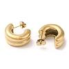 Ion Plating(IP) 304 Stainless Steel Round Stud Earrings EJEW-Z022-28G-2