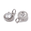 Brass Micro Pave Clear Cubic Zirconia Charms KK-K360-16P-2