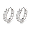 Brass Micro Pave Clear Cubic Zirconia Hoop Earrings EJEW-S234-04P-1