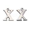 Tarnish Resistant 304 Stainless Steel Alphabet Charms STAS-H122-X-P-1