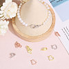 6Pcs 3 Colors Brass Pave Clear Cubic Zirconia Fold Over Clasps KK-CA0002-68-5