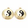 Rack Plating Light Gold Alloy Enamel Pendants ENAM-Q444-012C-RS-1