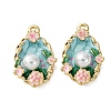 Light Gold Tone Alloy Enamel Pendants ENAM-B028-03KCG-01-1