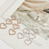 2 Pairs 2 Colors Crystal Rhinestone Triple Hollow Heart Dangle Stud Earrings with 925 Sterling Silver Pins EJEW-AN0001-22-7