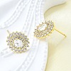 Brass Micro Pave Clear Cubic Zirconia Stud Earrings EJEW-F363-05G-5