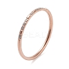 Ion Plating(IP) 304 Stainless Steel Micro Pave Clear Cubic Zirconia Finger Rings RJEW-B068-01C-RG-1