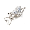 Brass Micro Pave Clear Cubic Zirconia Fold Over Clasps KK-S382-11P-2