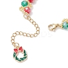 Christmas Glass & Glass Seed Beaded Bracelets for Women BJEW-MZ00228-5