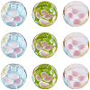 30Pcs 3 Colors Round Lampwork Beads LAMP-LT0001-01-1