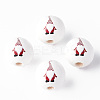 Painted Natural Wood Beads WOOD-N006-189-2