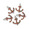 Anchor Antique Silver Tone Alloy Rhinestone Links connectors LS-ALRI-N024-03D-2