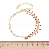 Brass Enamel Beaded Link Chains & Paperclip Chains Bracelets for Women BJEW-JB13568-3
