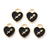 Light Gold Plated Alloy Enamel Pendants ENAM-R136-30-24-1