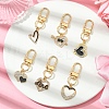 6Pcs Alloy Enamel & Rhinestone Pendant Decoration HJEW-YW00082-2