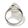Natural Quartz Crystal Teardrop Adjustable Rings RJEW-K371-08S-17-4