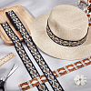 7M Polyester Jacquard Flower Ribbon OCOR-WH0088-86-5