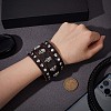 Cowhide Leather Wide Cord Bracelet BJEW-WH0011-24-4
