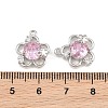 Brass Pave Pearl Pink Cubic Zirconia Pendants CU-CBA8124-01C-P-3