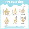 18Pcs 3 Styles Brass Micro Pave Cubic Zirconia Charms KK-WR0012-51-2