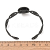 304 Stainless Steel Coffee Bean Chain Cuff Bracelet Blanks with Flat Round Bezel Settings SA-CBA4160-02B-EB-3