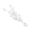 Frosted Acrylic & Glass Pearl Beads Pendant Decorations HJEW-JM03488-02-4