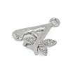 Brass Crystal Rhinestone Letter Links Connector Charms KK-S395-06P-A-2