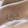 Twist Ring Alloy Crystal Rhinestone Hoop Earrings FS-WGBE8B9-02-1