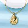 304 Stainless Steel Teardrop Pendant Snake Chain Necklaces NJEW-U026-09G-3