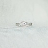 2Pcs Heart 925 Sterling Silver Micro Pave Clear Cubic Zirconia Finger Rings for Women FS-WG4005F-01-2