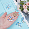 4Pcs Glass Seed Beaded Anchor Pendants PALLOY-GO00066-3