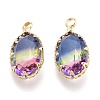 Two Tone Transparent Glass Pendants GLAA-F110-01A-3
