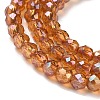 Electroplate Transparent Glass Beads Strands GLAA-H021-01A-FR02-4