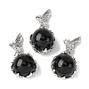Natural Mixed Stone Round Pendants G-G207-01P-2