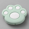 Cat Paw Print Food Grade Eco-Friendly Silicone Focal Beads SIL-WH0012-040G-1