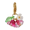 14Pcs Glass Flower Leaf Pendant Decoration HJEW-JM02786-4