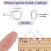 20Pcs 925 Sterling Silver Round Rings STER-BBC0009-64B-S-2