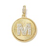 Brass Micro Pave Clear Cubic Zirconia Pendants KK-L253-17G-M-1