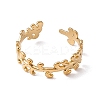 Ion Plating(IP) 304 Stainless Steel Leafy Branch Wrap Open Cuff Ring for Women RJEW-C045-20G-2