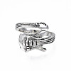 Guitar Alloy Open Cuff Ring for Men Women RJEW-T009-41AS-1