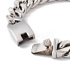 Non-Tarnish 304 Stainless Steel Curb Chains Bracelet for Women BJEW-E107-10P-2