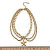 Summer Beach 304 Stainless Steel Starfish Charm 3 Layer Anklets for Women LS-AJEW-F069-01G-3