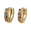 Brass Micro Pave Colorful Cubic Zirconia Hoop Earrings EJEW-S277-09G-B-4