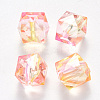 Two Tone Transparent Spray Painted Acrylic Beads ACRP-T005-26O-1