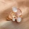 Zinc Alloy & Enamel Stretch Finger Rings for Women RJEW-M101-01A-G-1