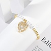Brass Micro Pave Cubic Zirconia Charm Bracelets for Women LS-BJEW-M050-02G-03-3