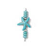 10Pcs 2 Colors Starfish & Rondelle Dyed Synthetic Turquoise Beaded Connector Charms PALLOY-JF03948-3