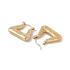 Ion Plating(IP) 304 Stainless Steel Trapezoid Hoop Earrings for Women EJEW-E199-15G-2