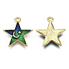 Alloy Enamel Pendants PALLOY-T075-71G-RS-2