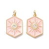 Brass Micro Pave Clear Cubic Zirconia Pendants ZIRC-Z019-44F-NR-2