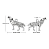 Tibetan Style Alloy Howling Wolf Pendants LF1753Y-NF-3